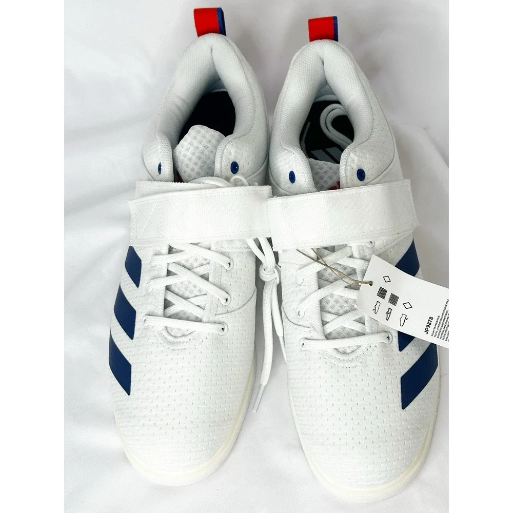 Adidas Men's Powerlift 5 Weightlifting Trainer Shoes Size 12 White Navy JP9878
